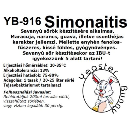 YeasterBunny YB-916 Simonaitis kveik